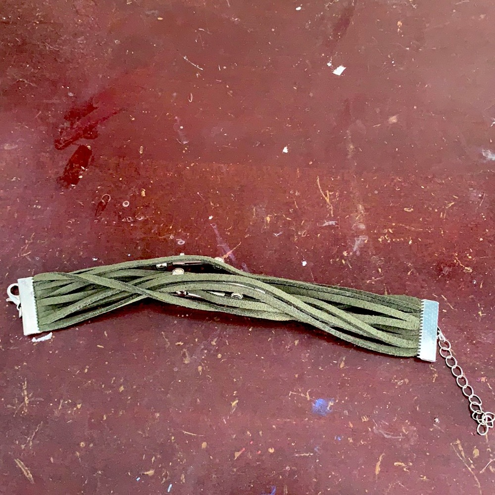 Ivory Leather Strip Bracelet